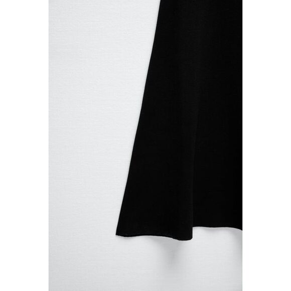 Black Zara Square-Neck Fit-and-Flare Spaghetti Strap Pullover Midi Dress (NWT) - Picture 3 of 9